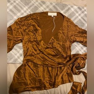Elegant Brown satin Top